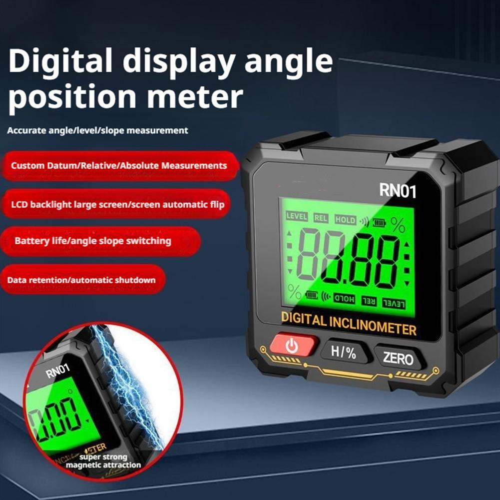 Digital Inclinometer Tiltmeter Angle Gauge 360 Degree Flip Measurement Magnetic Tilt Box Level Finder Electronic Angle Ruler