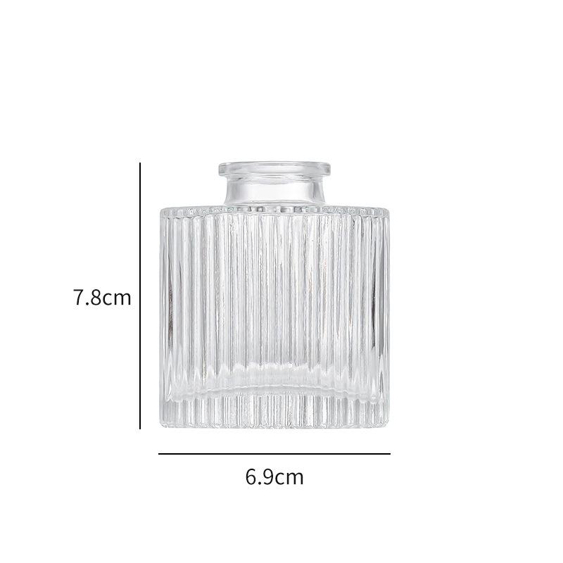 Retro Embossed Transparent Glass Vase: French-Inspired Luxury Home Decor for Living Room