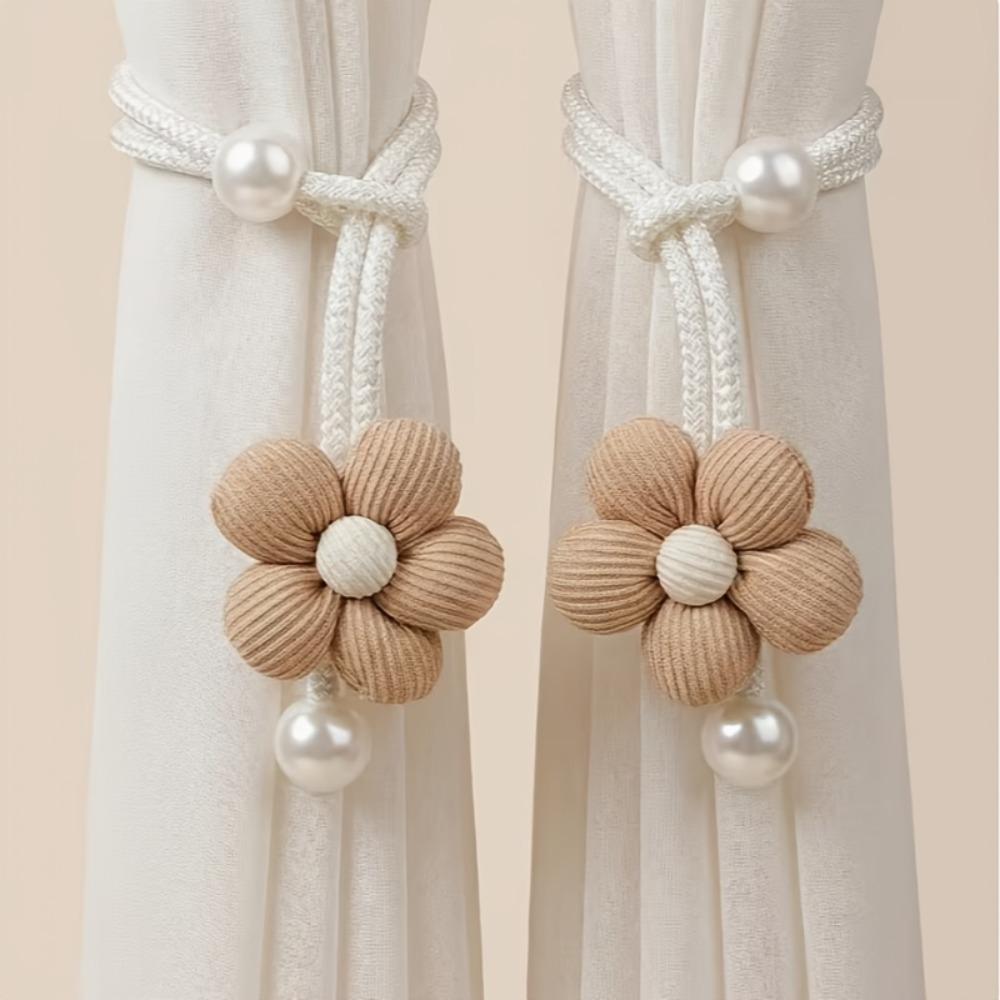 

Pearl Curtain Tieback Elegant Curtains Tie Rope Curtain Holder Petal Curtain Straps Living Room хаки