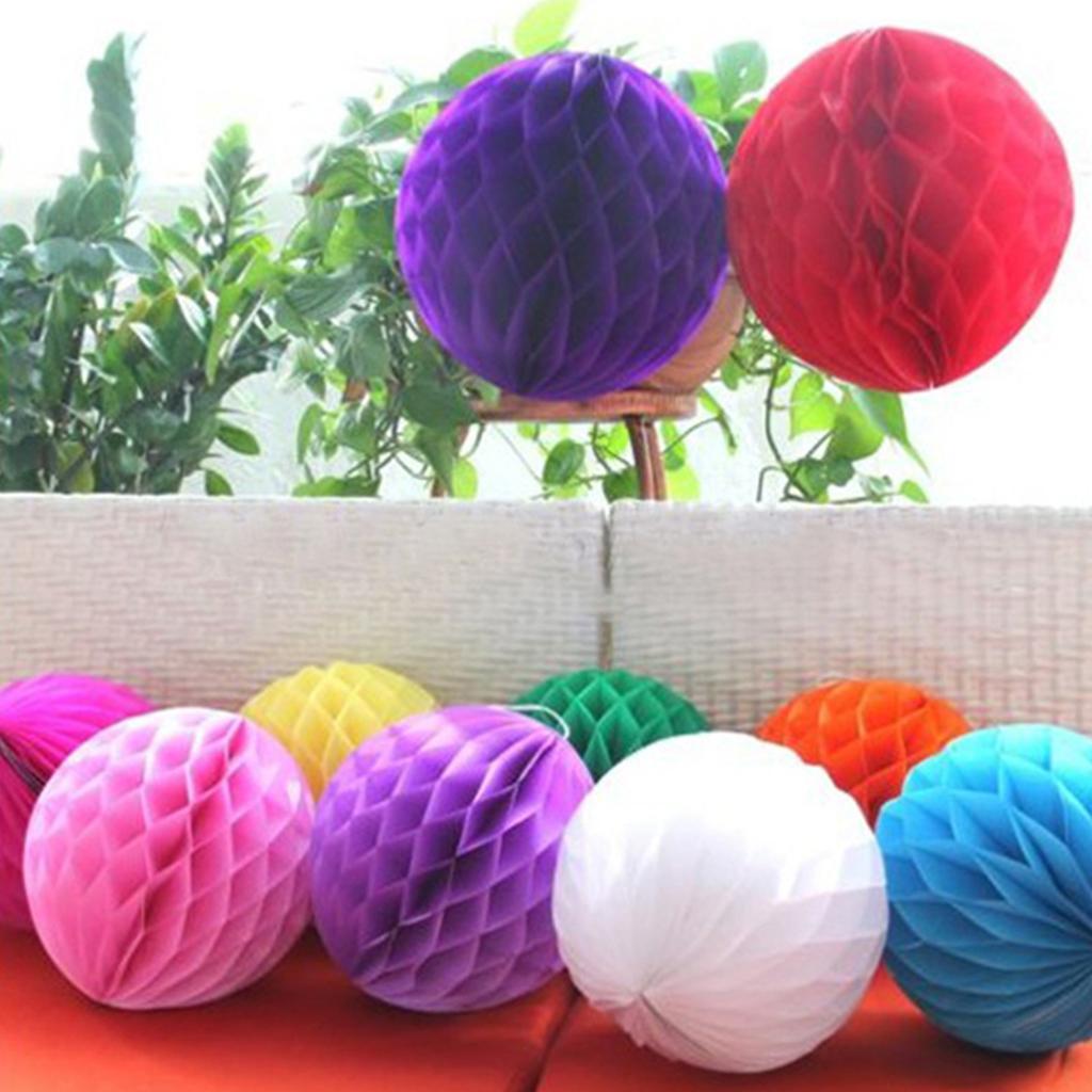 6"Tissue Paper Honeycomb Ball Lanterns Wedding Party Home Decor Orange