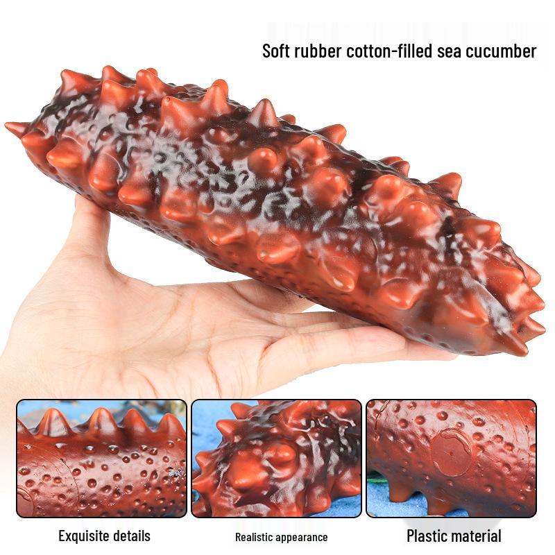 Marine Animal Simulation Toy Set: Sea Cucumber, Beluga Dolphin - Soft Rubber Models for Children's Learning & Decor.