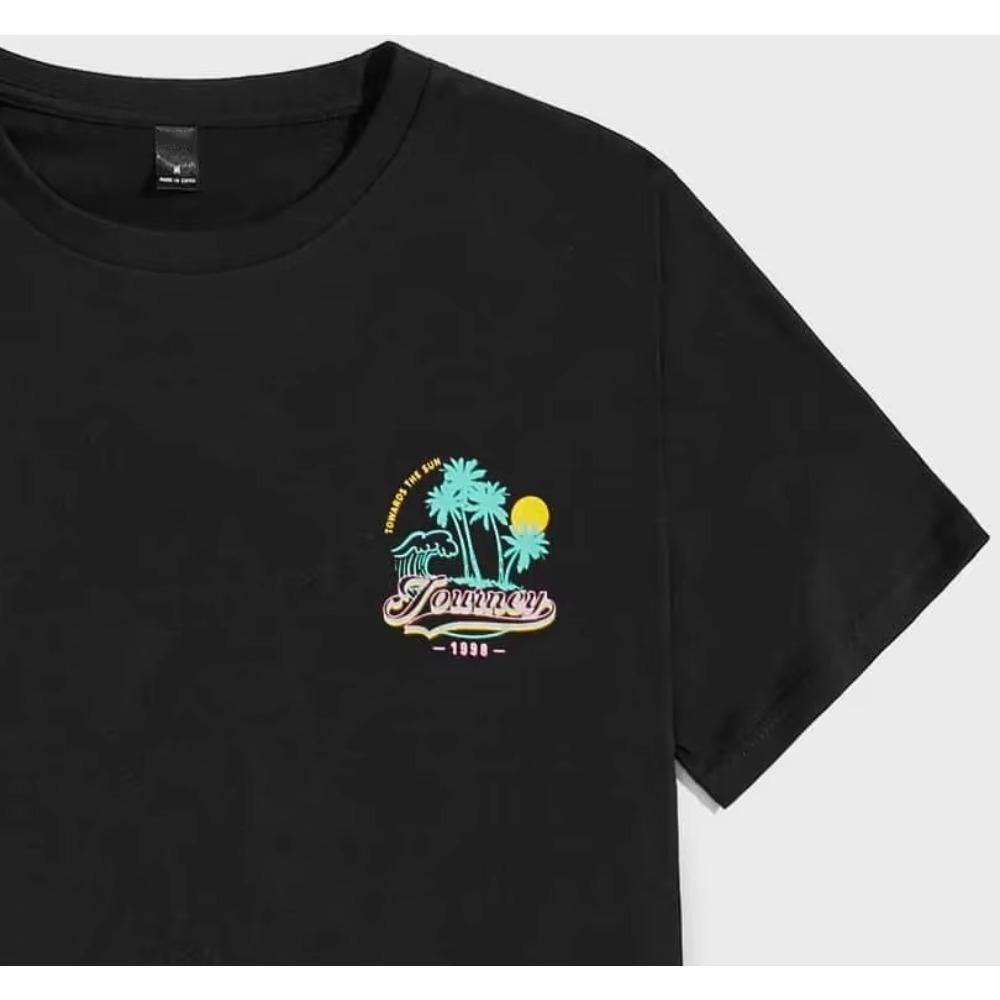 Summer Adventure Towards The Sun Jouiney 1998 T-Shirts Men Oversized Cotton Tee Clothing Summer O-Neck Tops Casual Loose T Shirt