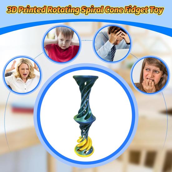 Jucărie Spirală Imprimată 3D cu Bilă de Lansare Piramidă Imposibilă Sculptură de Trecere Iluzie de Fir Vortex Eliberare Stres