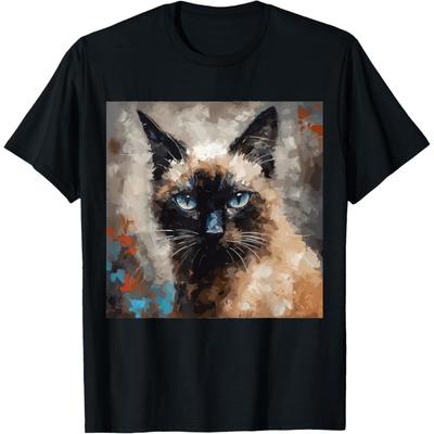 Siamkatze Kätzchen Malerei Katzenliebhaber Lustiges Siam Kätzchen T-Shirt