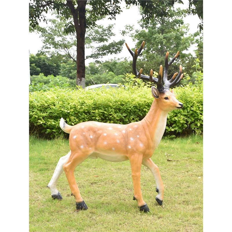 Luminous Fiberglass Sika Deer Sculpture for Garden Lawn Decoration