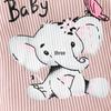 Set Bodysuit cu Mânecă Lungă și Pantaloni cu Fundiță Elefant Bebeluș