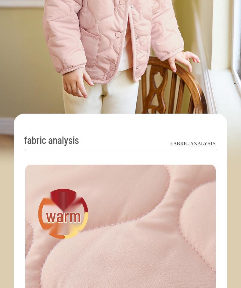 Antibacterial Jellybaby Children's Cotton Padded Jacket - Girls' Sweet and Warm Cardigan Top
