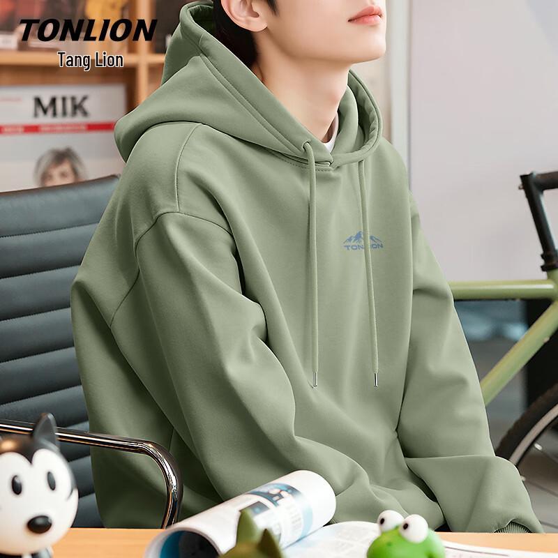 TonLion Men's American Retro Hooded Sweatshirt