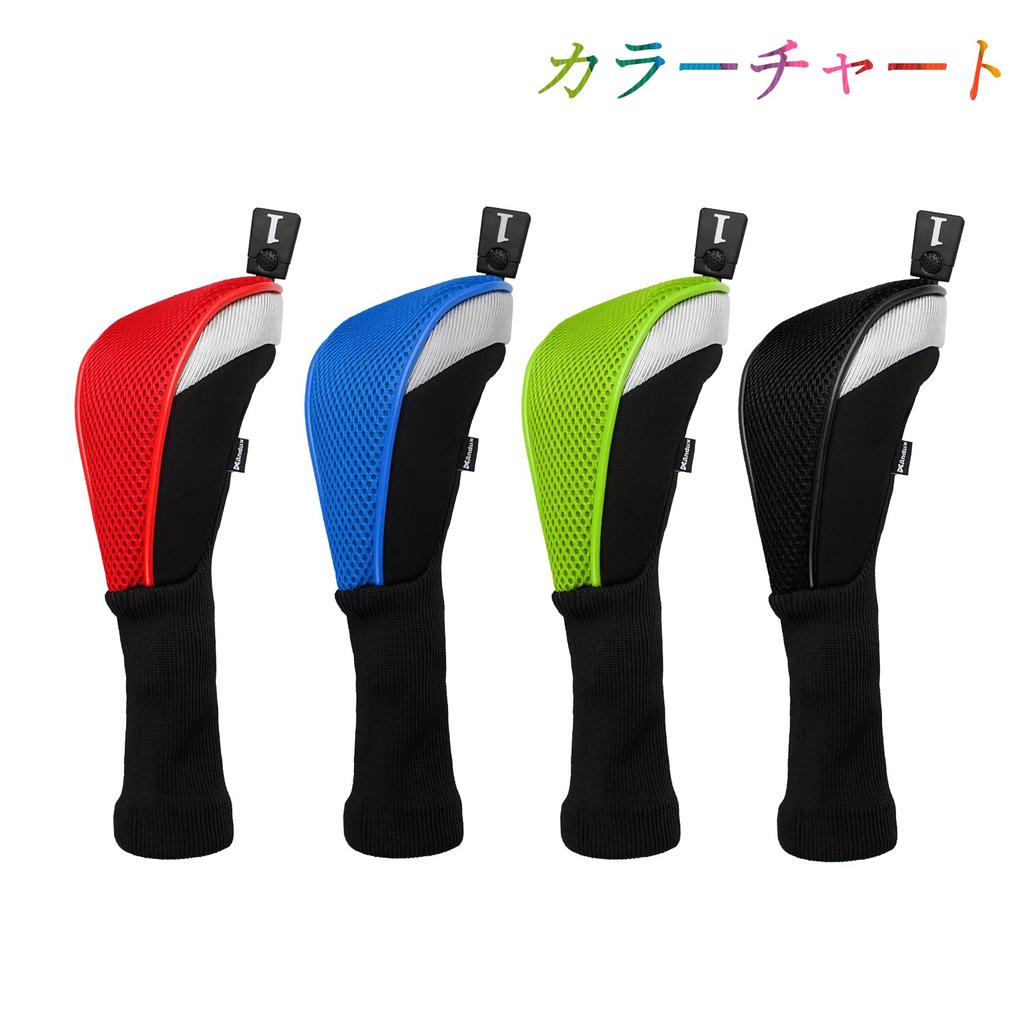 Andux Golf Club Headcovers, Set of 4, for Wood Drivers, 460cc, MT/MG30 (Green)