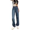 Women's High Waist Wide-Leg Jeans with Large Pockets - Korean Style, Plus Size, Straight Fit