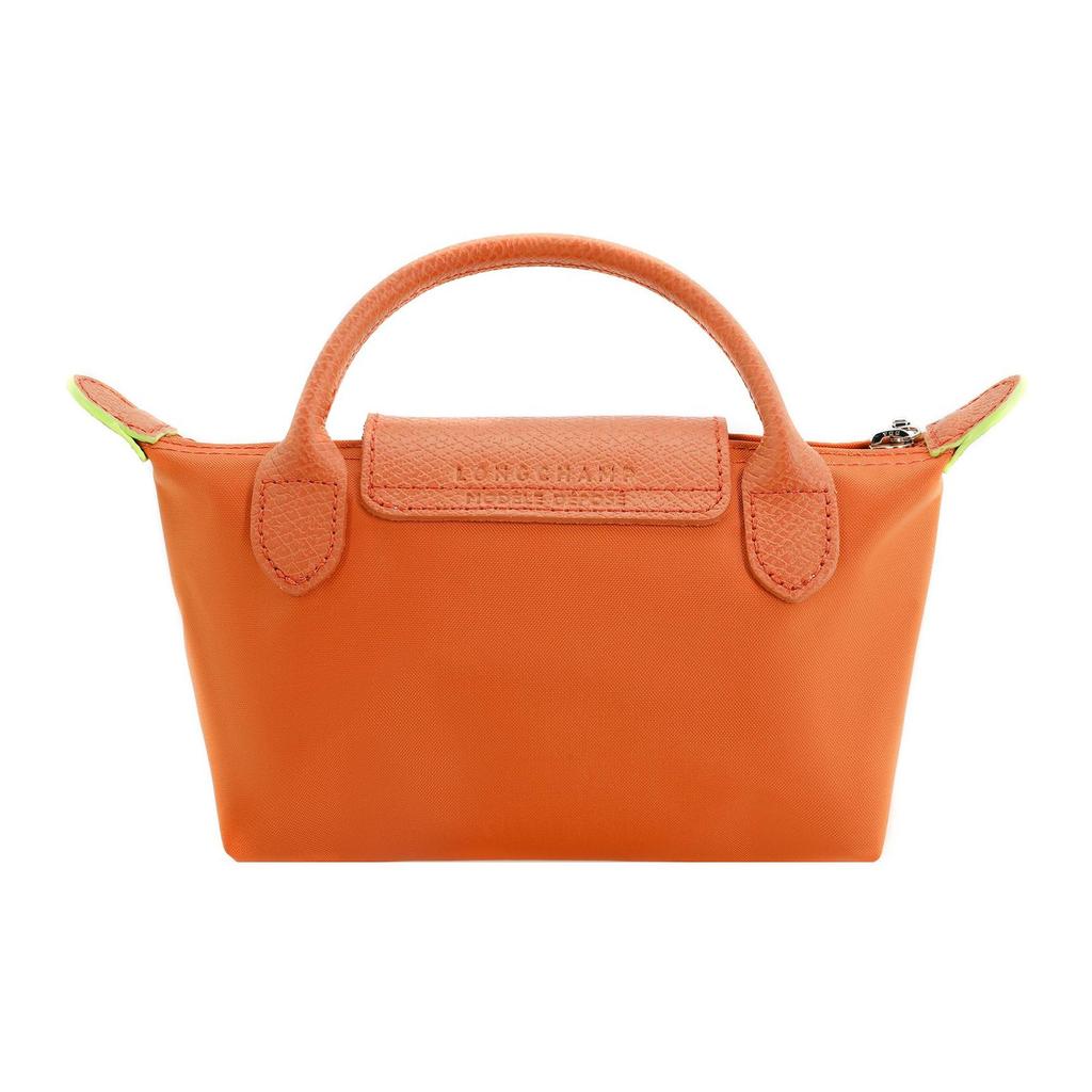 Longchamp Le Pliage Green 17 Snap Zipper Closure Short Handle Tote Bag Women Tote Bags Orange 34175919P69