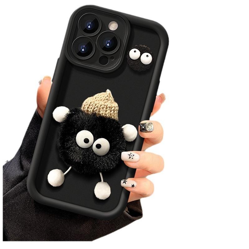 Applicable To IPhone 16 Phone Case Full-inclusive Apple 15 Promax Protective Case 14 Plush Briquette Doll High-end Sense