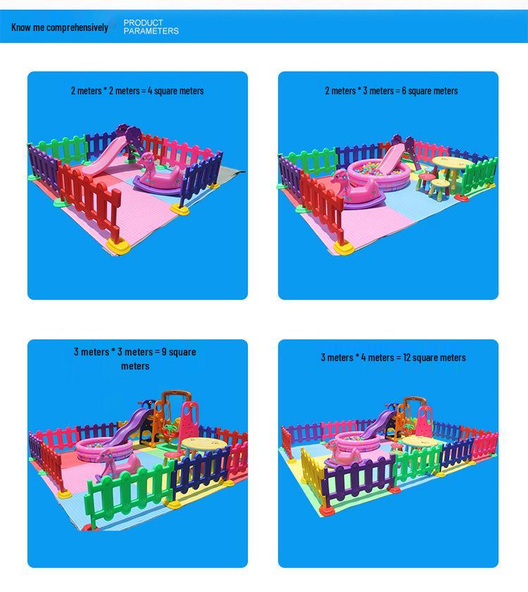 Multi-Angle Plastic Playpen: Infant Safety Barrier for Kindergarten.