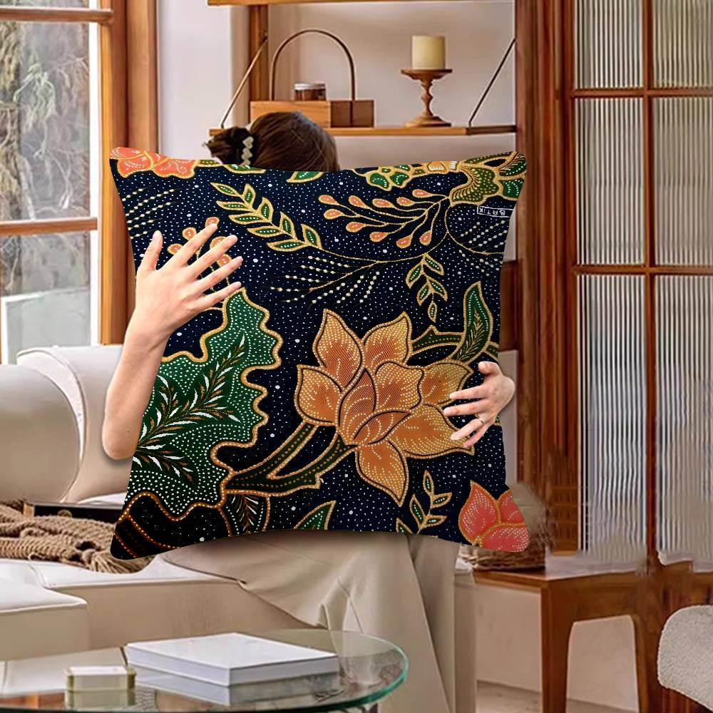 Badik Indonesia Batik Design Pillow Anime Pillow Sofa Bed Head Pillow Cover Cushion Cover 45x45 Cm Fashion