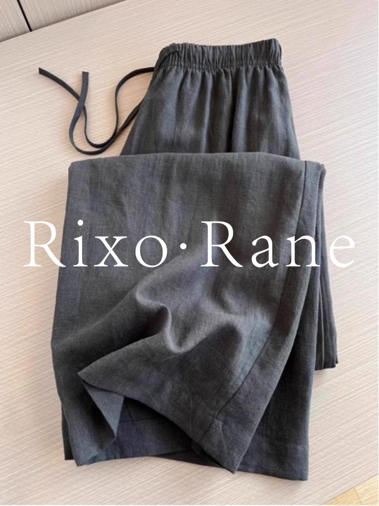 

Tencel Cotton-Linen Wide Leg Pants: Trendy Women s Summer Straight Casual Wear Small темно-серого
