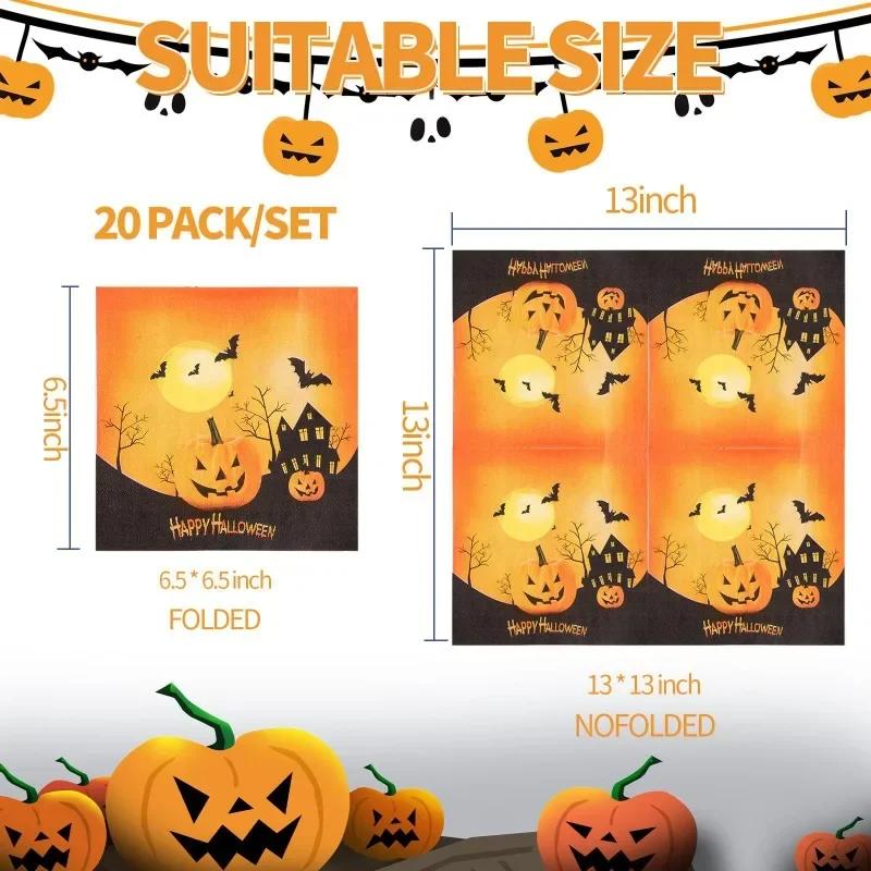 20 szt./opakowanie 33*33 cm 2-warstwowe jednorazowe serwetki imprezowe wzór Halloween