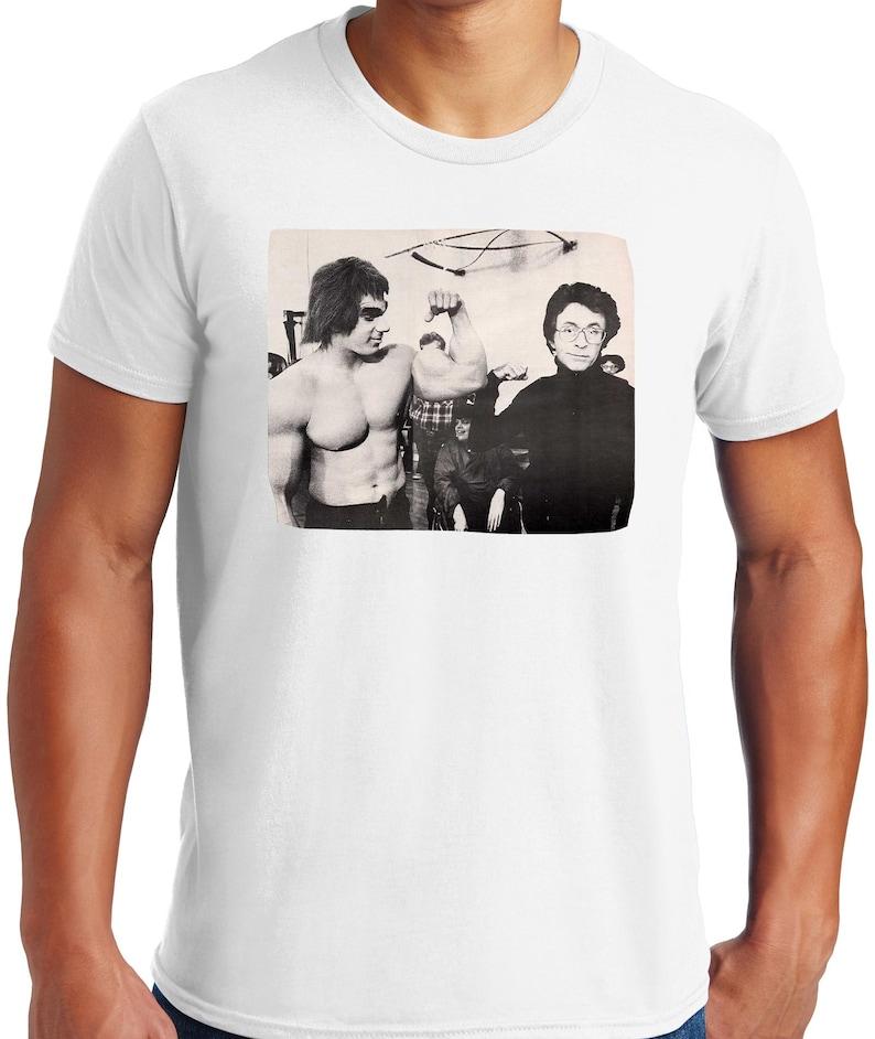 Big Guys Rule Lou Ferrigno and Bill Bixby Backstage unisex T-Shirt Big and Tall Too XXXL
