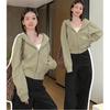Women's Grey Hooded Sweatshirt - Casual, Slimming, Versatile Early Autumn Style
