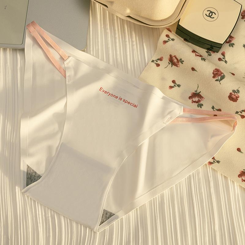 Ladies Spring and Autumn New Sexy Pure Cotton One Piece Ice Silk Without Trace Low Waist Briefs