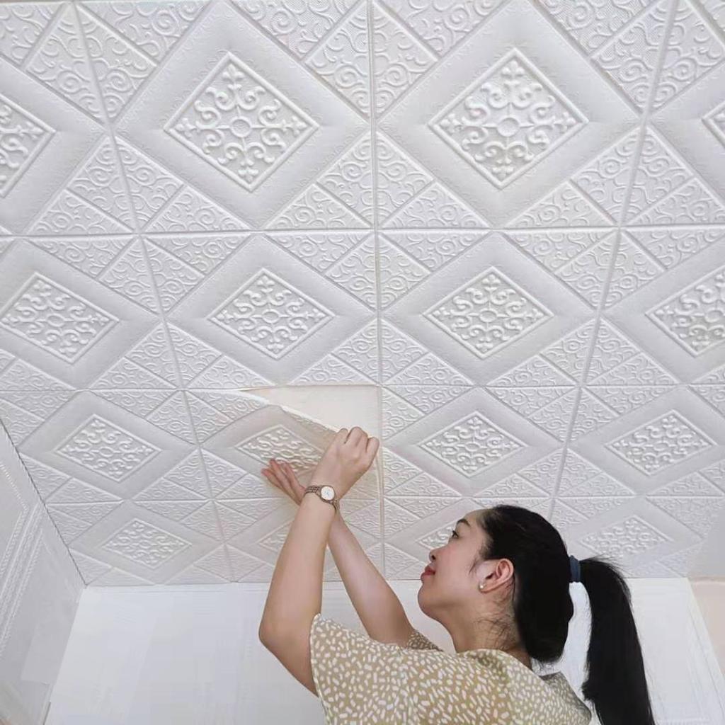 3D decorative waterproof and moisture-proof 70 * 70cm brick self-adhesive ceiling wallpaper wall sticker foam wallpaper home