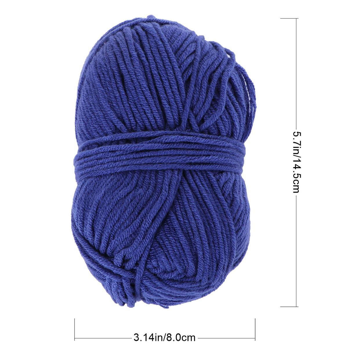 

50G Milk Cotton Yarn Soft Warm Knitting Crochet Yarn for Sweaters Hats Scarves Shawls Gloves DIY Craft Gift Blueviolet темно-синього кольору