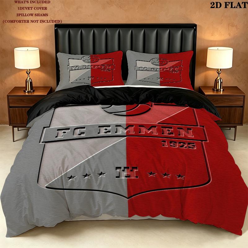 Fc Emmen Bedding Quilt Set Quilt Cover Pillowcase Home Decoration Birthday Gift (1 * duvet cover + 2 * pillowcase, without core)