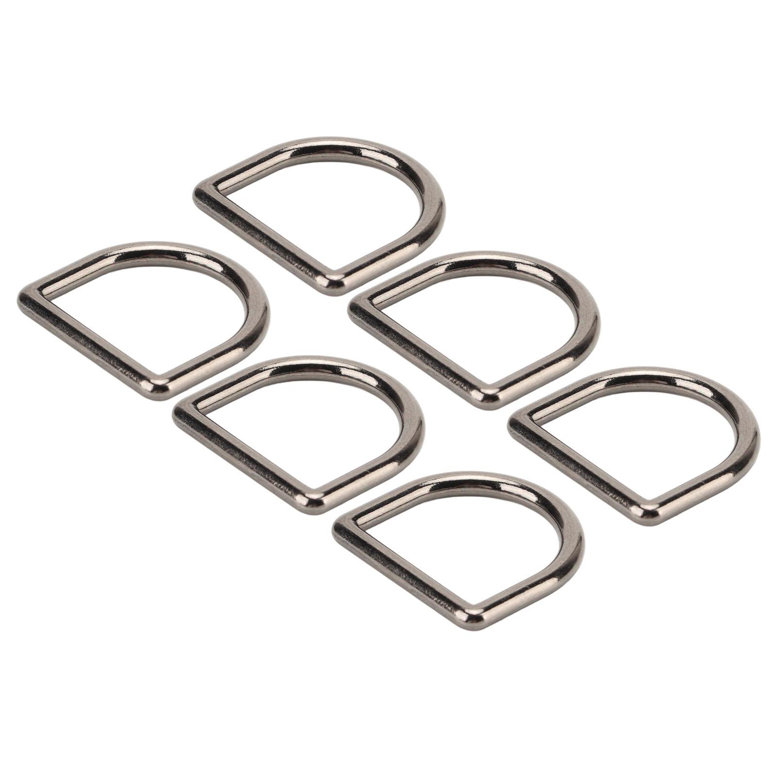 

60pcs D Rings Sliver Black Semicircular Shape Burrs Free Seamless Welding Zinc Alloy DIY Craft Hardware for Purse