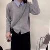 Spring Models False Two-piece Knitted Cardigan Sweater Female Temperament Commuter Spell Shirt Collar Single-breasted Cardigan Female