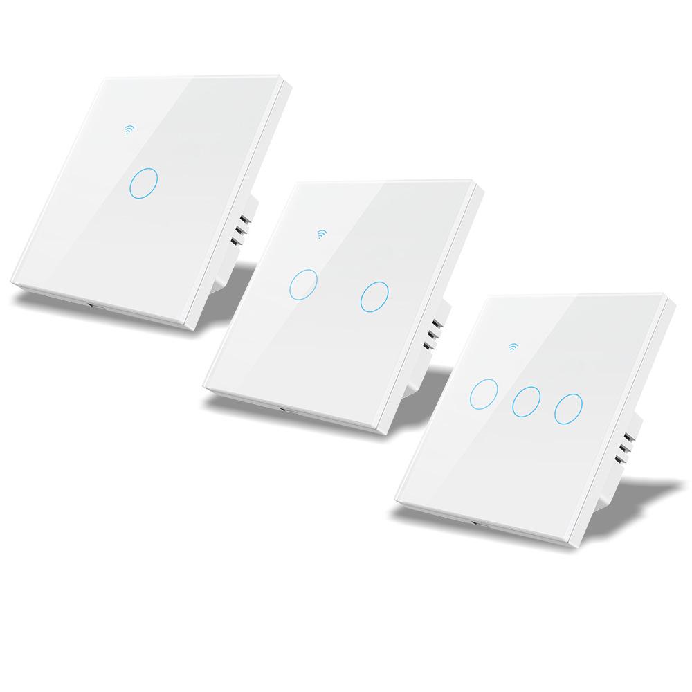 Smart WiFi Double Control Graffiti Switch, EU/UK 86 Type, Neutral Wire, Three-Way, with APP Timer & Voice Control.