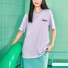 Skechers Letter Print American Retro Sports Casual Quick-Dry Round Neck Short Sleeve T-Shirt Unisex Tops Orchid-Purple L224U080-01X5