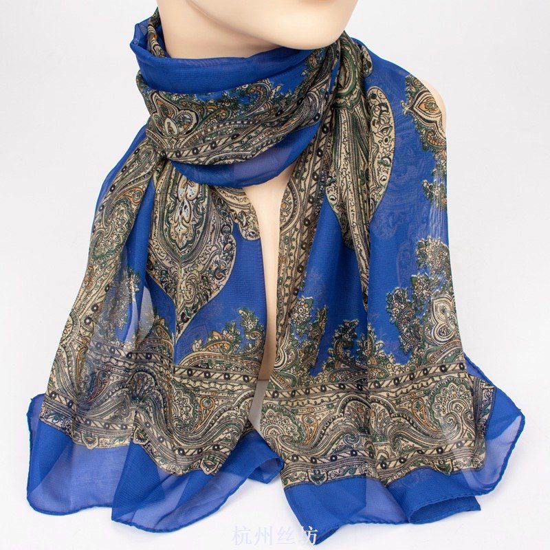Women's Decorative Ethnic Style Retro Scarves Printed Scarves Thin Scarves Long Scarves Chiffon Scarves