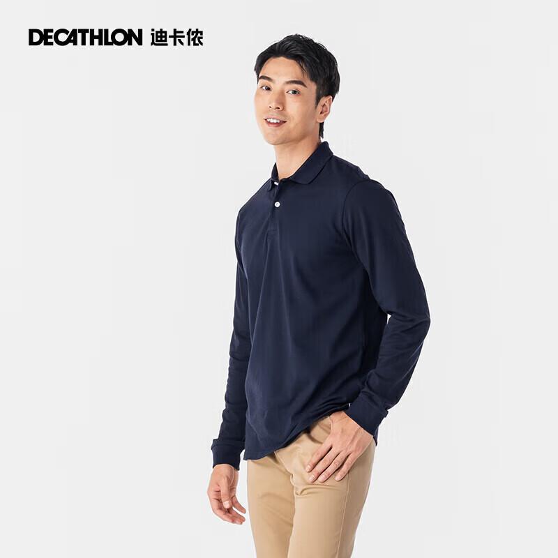 

Decathlon Men s Long Sleeve Collared Polo T-Shirt