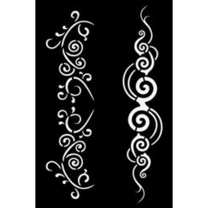 Adhesive Stencil - KI-SIGN - Spiral Tattoo - 12x18 Cm - Repositionable - Mixed
