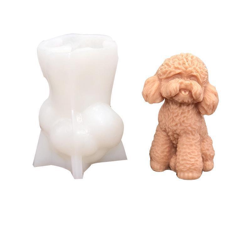 3D Teddy Chai Dog Aromatherapy Candle Fragrance Stone Gel Drop Decoration Silicone Mold Diy Dog Cat Plaster Mold