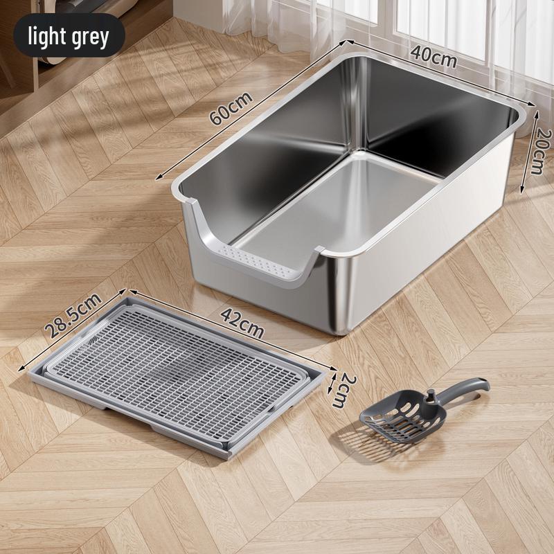 Jingyu Integrierte Spritzschutz-Katzenklo aus Edelstahl