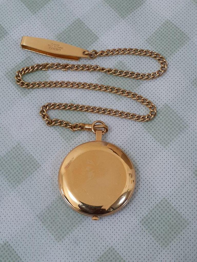 [USED] SEIKO Gold Pocket Watch with Chain