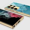 Pouzdro z malovaného tvrzeného skla pro Samsung Galaxy S24 S23 Ultra Luxusní pokovení Měkký okraj Ochranný kryt pro pouzdro Galaxy S24 Ultra