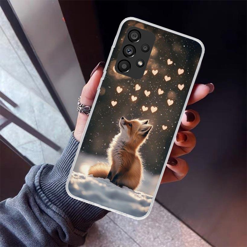 

Animal Fox Phone Case For Samsung Galaxy A52 A51 A50S A32 A22 A12 A02S A72 A71 A31 A70 A30S Note 20 Ultra 10 Plus S10 Galaxy A52 Samsung A20S