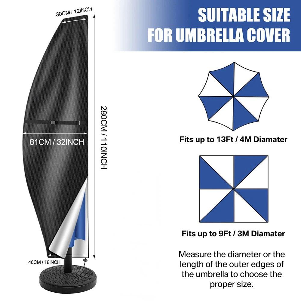 Outdoor Anti-UV Protective Cover Waterproof Patio Umbrella Cover with Zipper Outdoor Umbrella Cover for Outdoor Umbrellas
