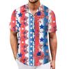 Men's Vintage Button Down Bowling Shirts Short Sleeve Summer Beach Shirt