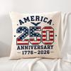 happy Anniversary of the US Cushion Cover Natural Linen Organic Fabric DoubleSided Printing Sofa Home Decor Gift Pillow Cover