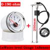 52MM Water Level Gauge with Water Level Sensor 100MM 125MM 150MM 200MM 300MM 400MM 0-190ohm Water Liquid Tank Level Indicator