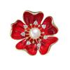 Bo Xin Yun Elegant Red Five-Petal Flower Freshwater Pearl Brooch