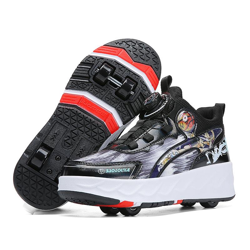 Neue Ausreißer-Schuhe Vierrad-Rollschuhe Jungen Kinderschuhe mit Rädern Mädchen Rollschuhe