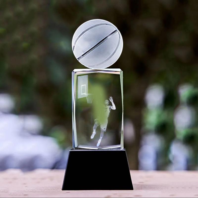 

Customized Crystal Sculpture Trophy, Sports, Volleyball, Tennis, Badminton, Golf Games, Competition Awards, Home Decor 7X7X16.5CM
