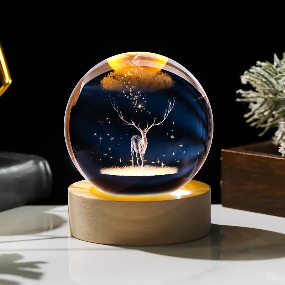 

3D Cartoon Crystal Ball Night Light: Journey to the West Anime Demon Orb - Unique Birthday Gift 6cm ball (paper box)