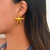 NEW BOHO EMBOSS STARFISH OCEAN HAWAII EARRINGS Dazan 2027 INS 18k Gold Plated Hypoallergenic Stainless Steel BIKINI Jewelry