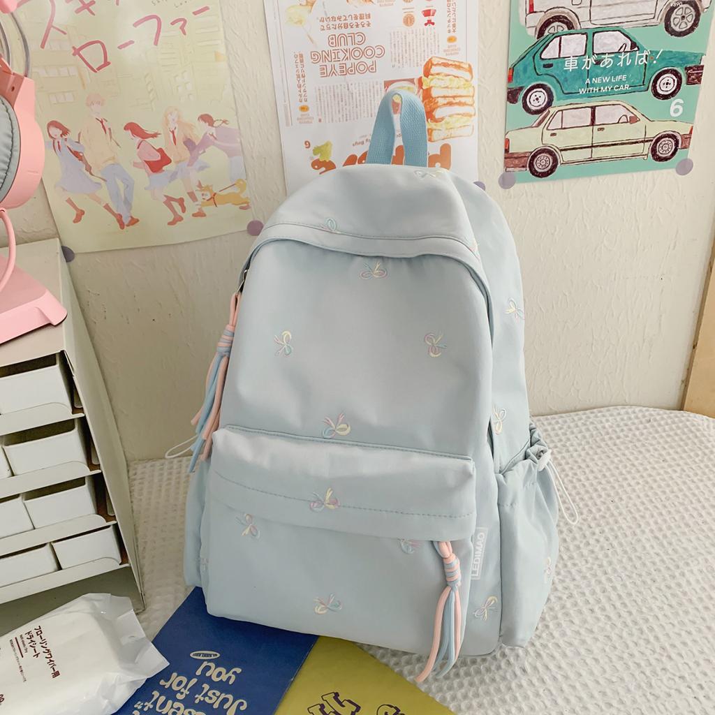 Schoolbag New High-value Small Fresh Cute Soft Girl Bow Travel Backpack Japanese Ins Sweet Student Backpack