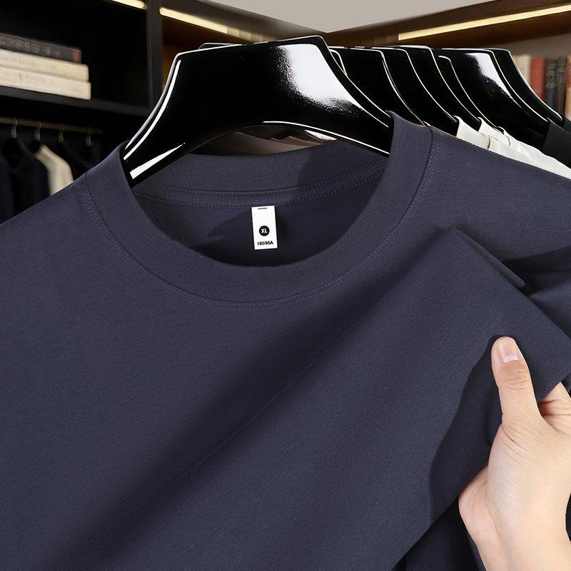 Summer Casual Lyocell Round Neck T-Shirt - Breathable Short Sleeve Base Layer