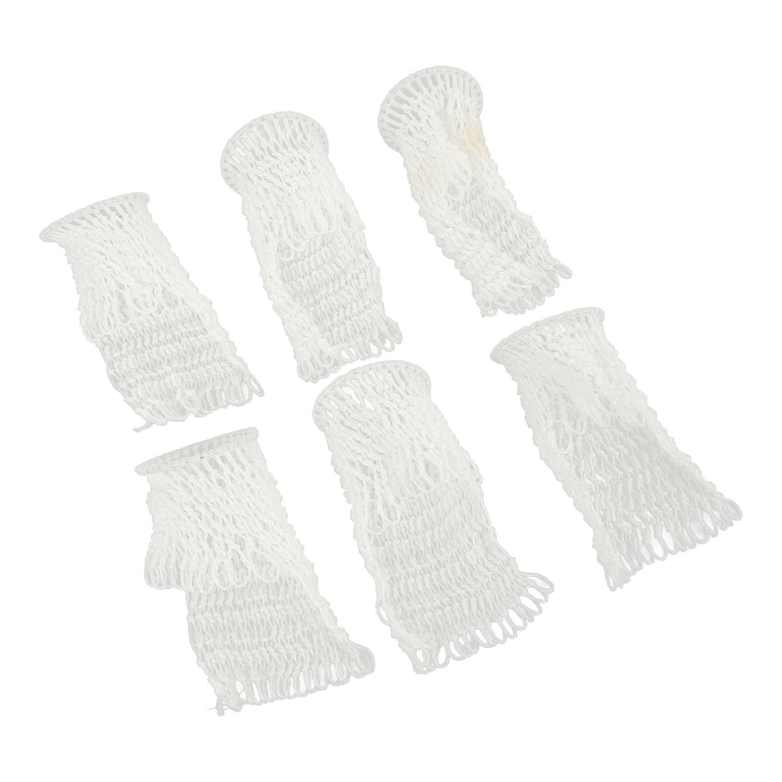 6Pcs Pool Table Mesh Bag Bottomless Hollow Out Nylon Billiard Table Pocket Accessories White